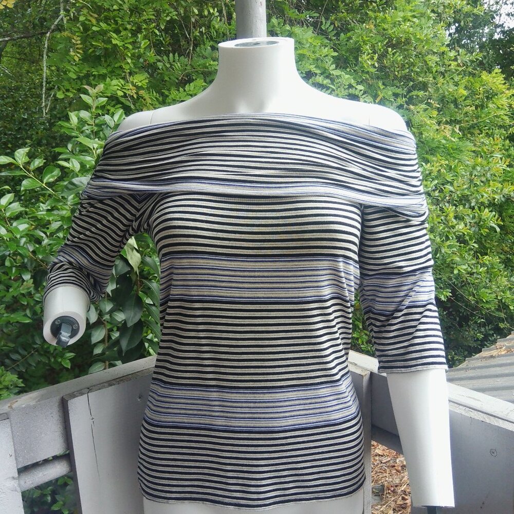 Y2K Stripe Off The Shoulder Top